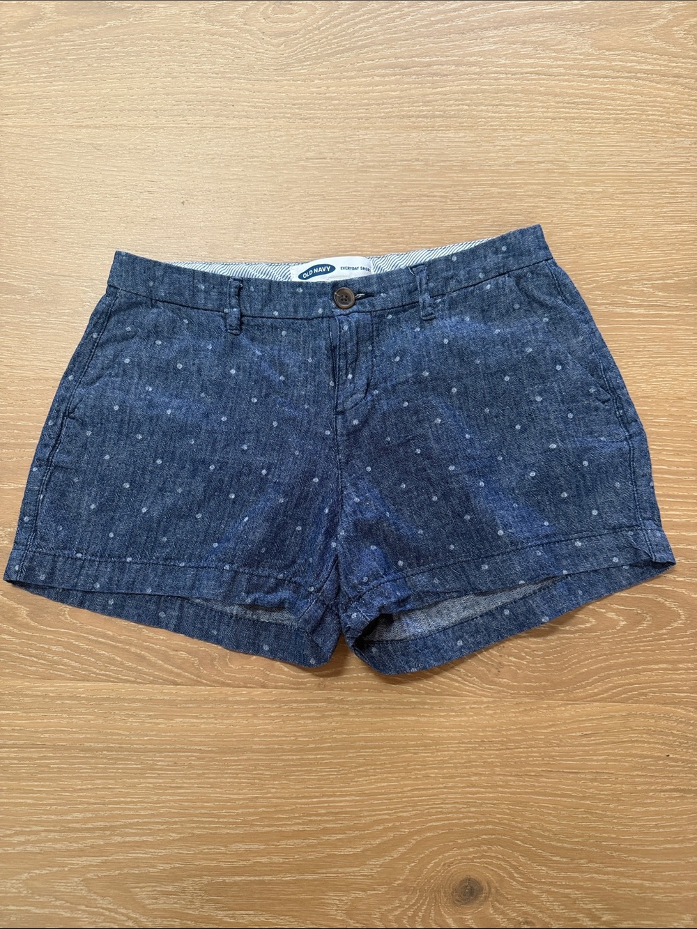 Old Navy Dark Blue Polka Dot Denim-Style Women's Shorts